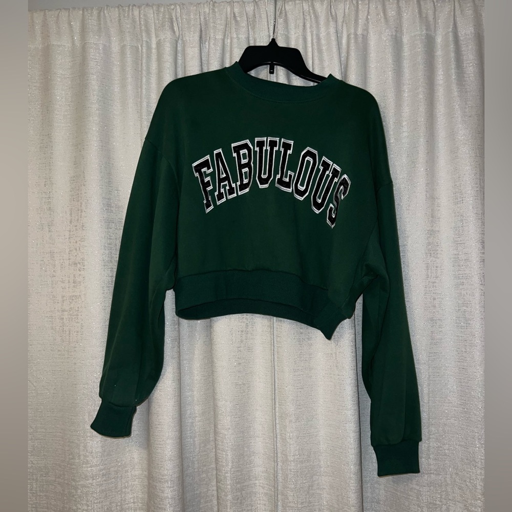 Adika Forest Green Cropped Crewneck